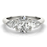 1 CT Oval Shaped Moissanite Engagement Ring In Three Stone Design 1