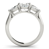 1 CT Oval Shaped Moissanite Engagement Ring In Three Stone Design 4