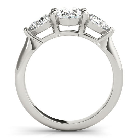 1 CT Oval Shaped Moissanite Engagement Ring In Three Stone Design 4