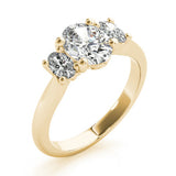 2.0 CT Oval Shaped Moissanite Engagement Ring In Three Stone 6