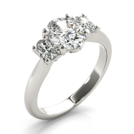 2.0 CT Oval Shaped Moissanite Engagement Ring In Three Stone 3