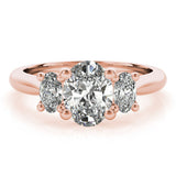 2.0 CT Oval Shaped Moissanite Engagement Ring In Three Stone 12