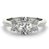 2.0 CT Oval Shaped Moissanite Engagement Ring In Three Stone 1