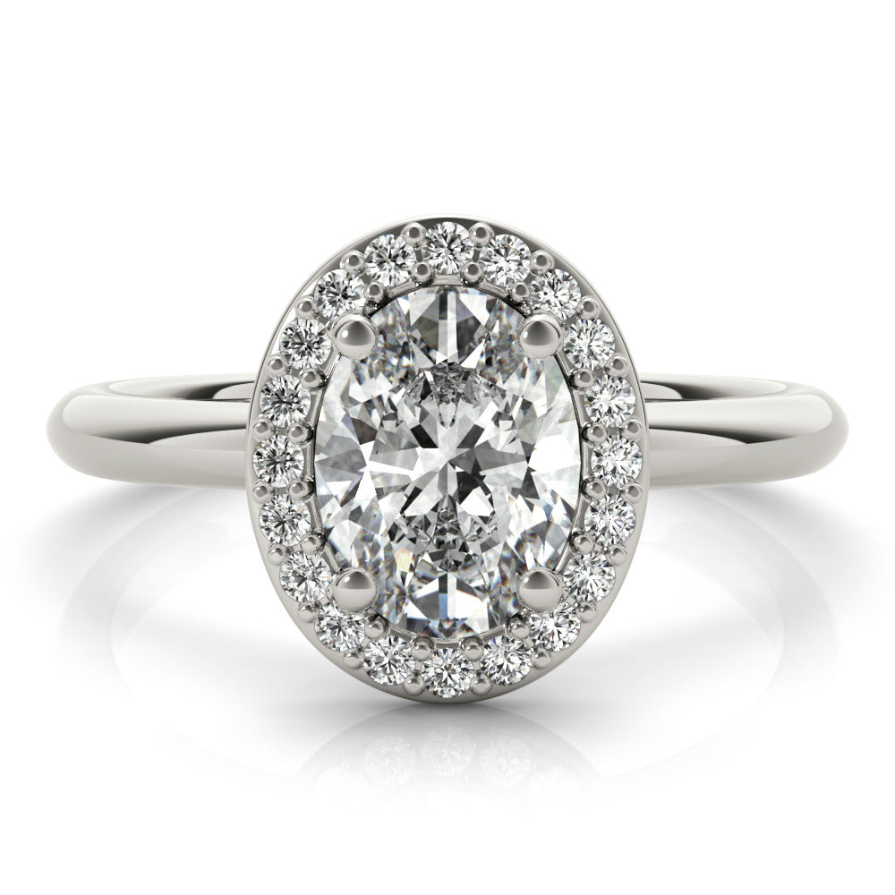 1.50 CT Oval Shaped Moissanite Engagement Ring In Halo Design 1
