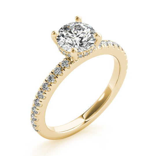 1.50 CT Round Shaped Moissanite Engagement Ring In Hidden Halo 10