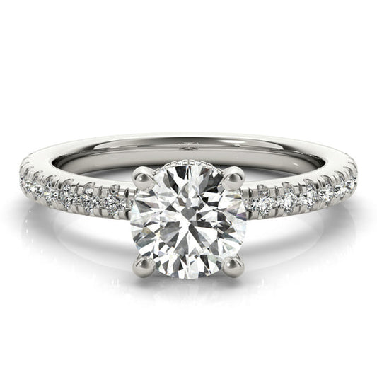 1.50 CT Round Shaped Moissanite Engagement Ring In Hidden Halo 1