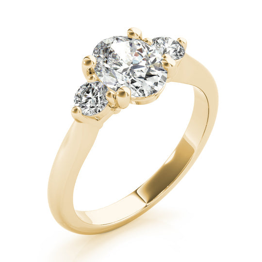 1.0 CT Oval Shaped Moissanite Engagement Ring In Three Stone 6