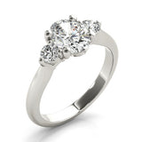 1.0 CT Oval Shaped Moissanite Engagement Ring In Three Stone 3