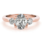 1.0 CT Oval Shaped Moissanite Engagement Ring In Three Stone 9