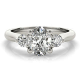 1.0 CT Oval Shaped Moissanite Engagement Ring In Three Stone 1