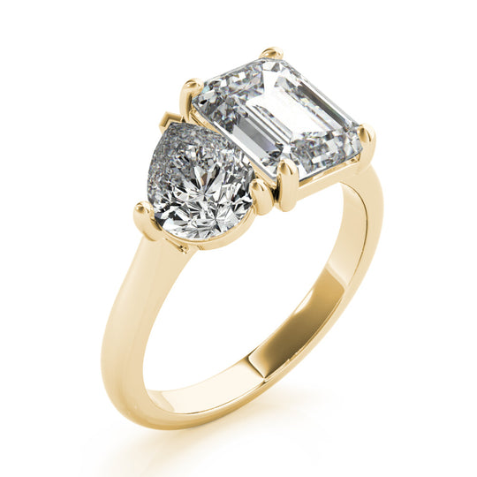 3 CT Emerald & Pear Shaped Moissanite Ring In Two Stone Design 10