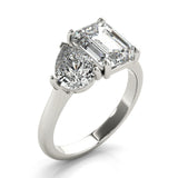 3 CT Emerald & Pear Shaped Moissanite Ring In Two Stone Design 3