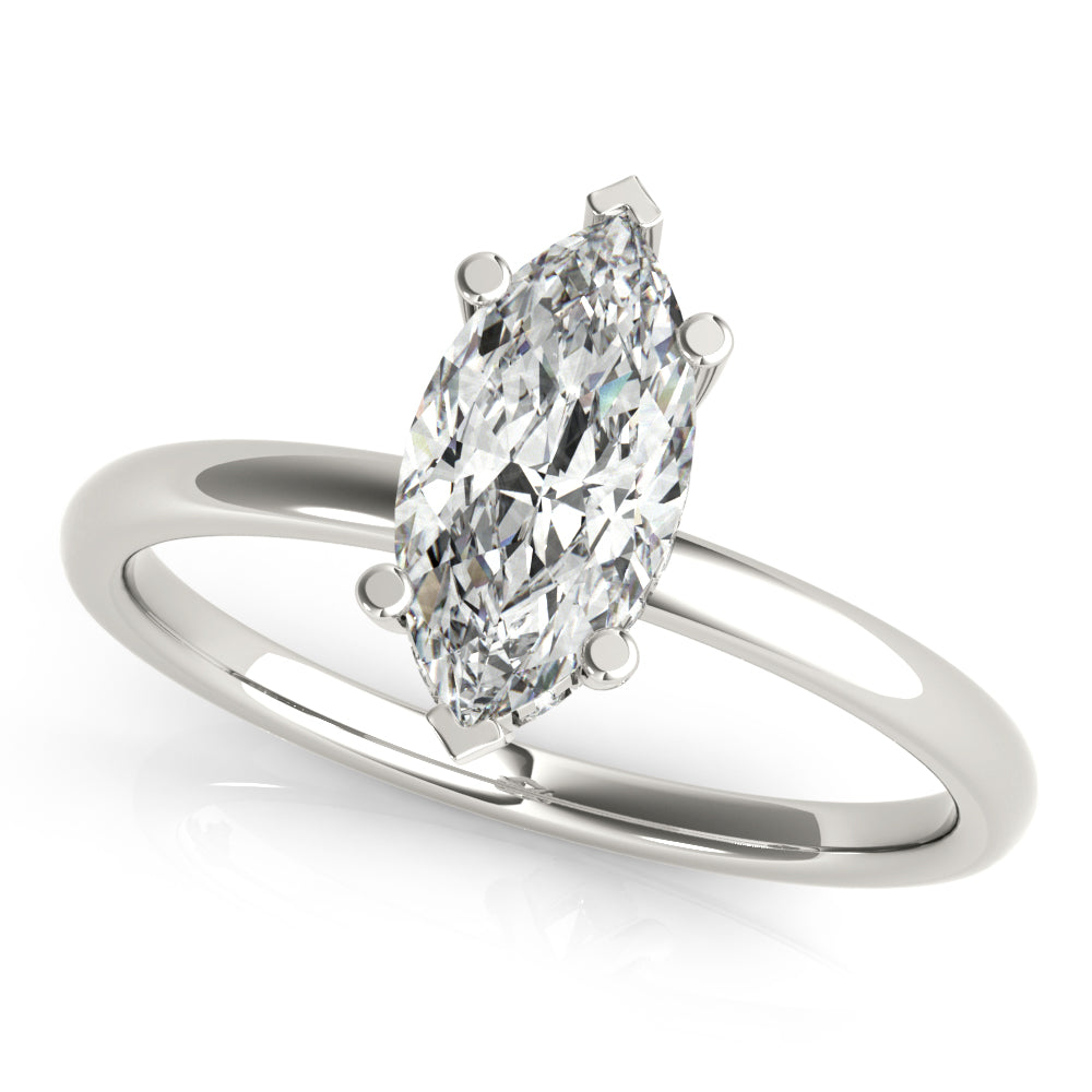 1 CT Marquise Shaped Moissanite Engagement Ring In Hidden Halo Design 5