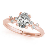 1.30 CT Oval Shaped Moissanite Engagement Ring In Cluster 6