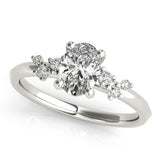 1.30 CT Oval Shaped Moissanite Engagement Ring In Cluster 2