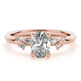 1.30 CT Oval Shaped Moissanite Engagement Ring In Cluster 5