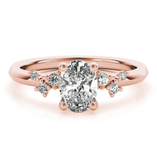 1.30 CT Oval Shaped Moissanite Engagement Ring In Cluster 5