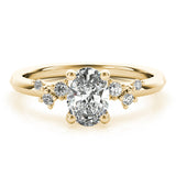 1.30 CT Oval Shaped Moissanite Engagement Ring In Cluster 10