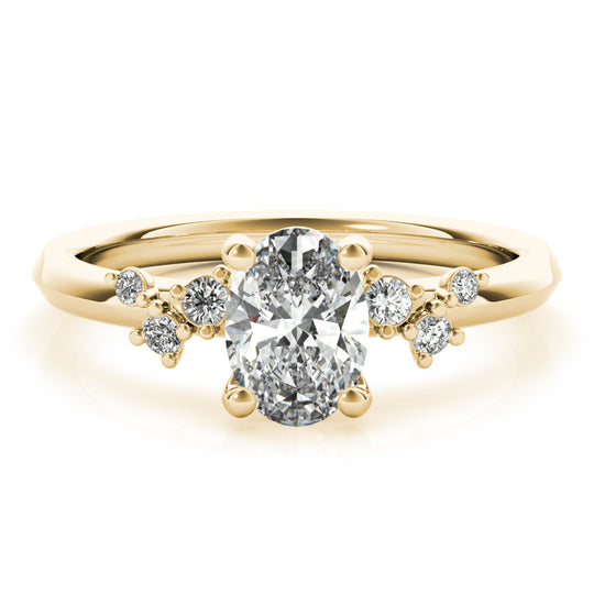 1.30 CT Oval Shaped Moissanite Engagement Ring In Cluster 10