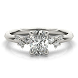 1.30 CT Oval Shaped Moissanite Engagement Ring In Cluster 1