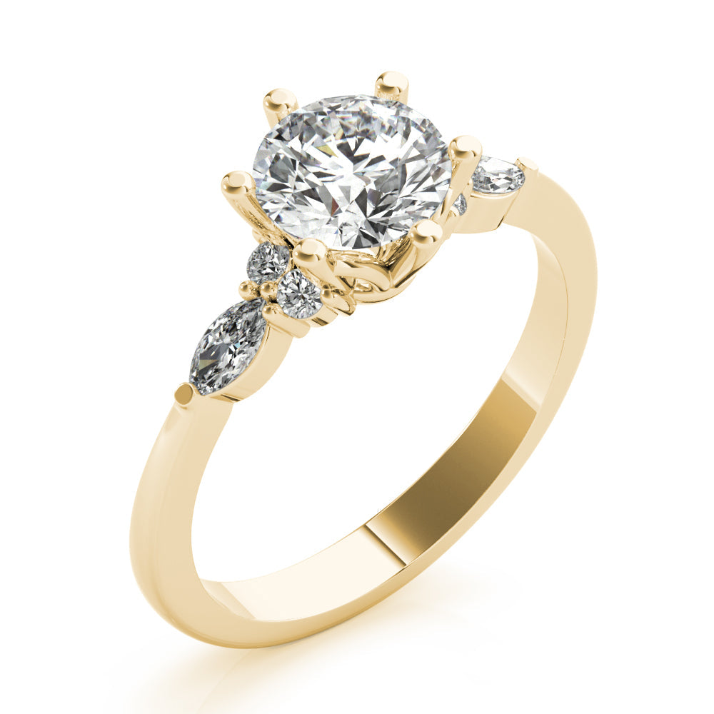 1.20 CT Round Shaped Moissanite Engagement Ring In Three Stone 8