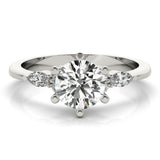 1.20 CT Round Shaped Moissanite Engagement Ring In Three Stone 1