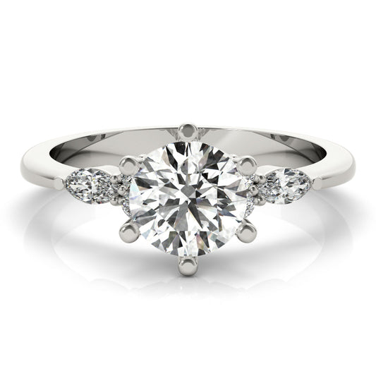 1.20 CT Round Shaped Moissanite Engagement Ring In Three Stone 1