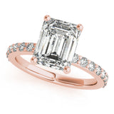 1.5 CT Emerald Shaped Moissanite Engagement Ring In Hidden Halo Design 9