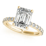 1.5 CT Emerald Shaped Moissanite Engagement Ring In Hidden Halo Design 6