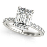 1.5 CT Emerald Shaped Moissanite Engagement Ring In Hidden Halo Design 2