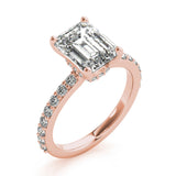 1.5 CT Emerald Shaped Moissanite Engagement Ring In Hidden Halo Design 10