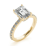 1.5 CT Emerald Shaped Moissanite Engagement Ring In Hidden Halo Design 7