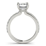 1.5 CT Emerald Shaped Moissanite Engagement Ring In Hidden Halo Design 4