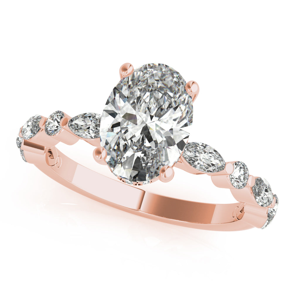 1.50 CT Oval Shaped Moissanite Engagement Ring In Pave Design 17