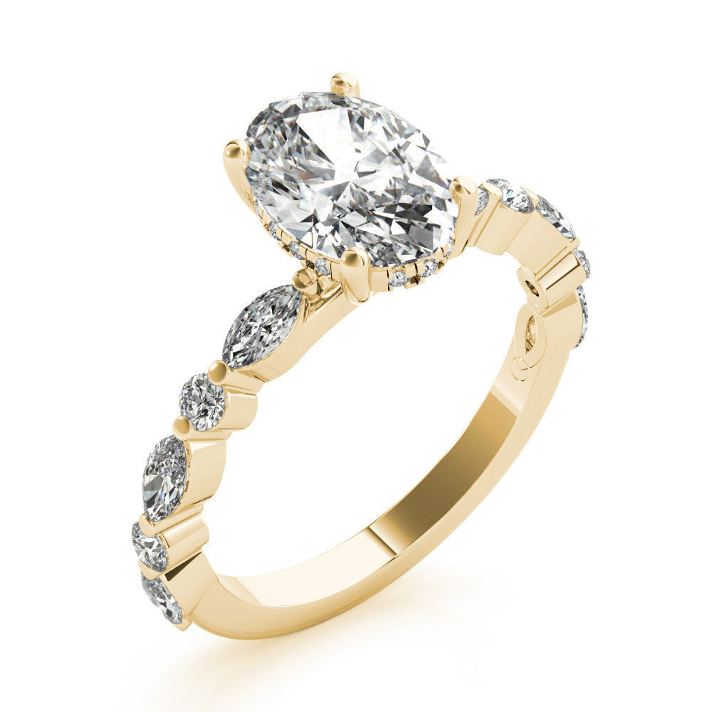 1.50 CT Oval Shaped Moissanite Engagement Ring In Pave Design 8