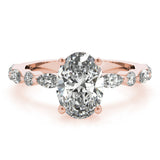 1.50 CT Oval Shaped Moissanite Engagement Ring In Pave Design 15