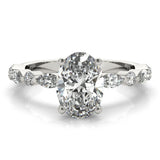 1.50 CT Oval Shaped Moissanite Engagement Ring In Pave Design 1