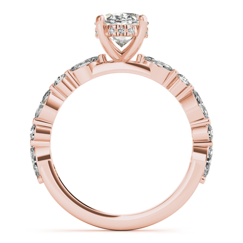 1.50 CT Oval Shaped Moissanite Engagement Ring In Pave Design 14