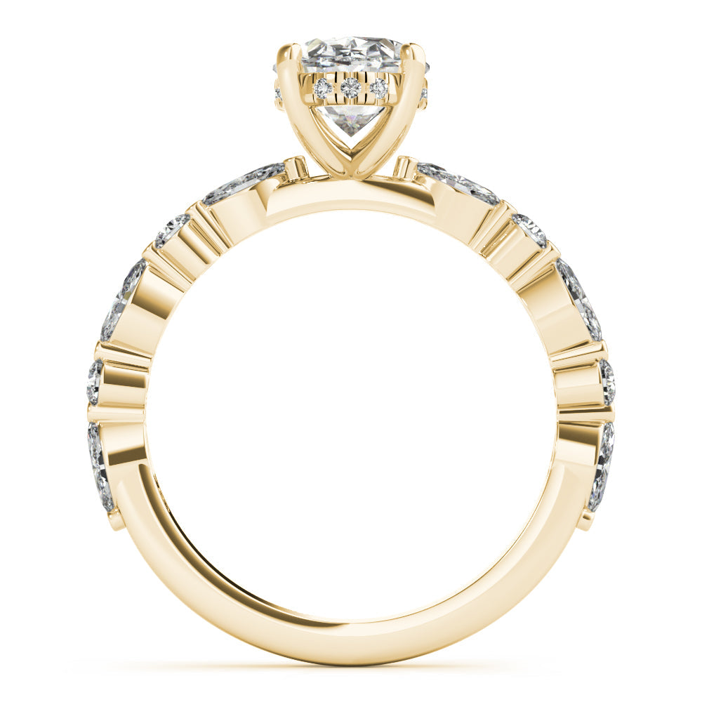 1.50 CT Oval Shaped Moissanite Engagement Ring In Pave Design 12