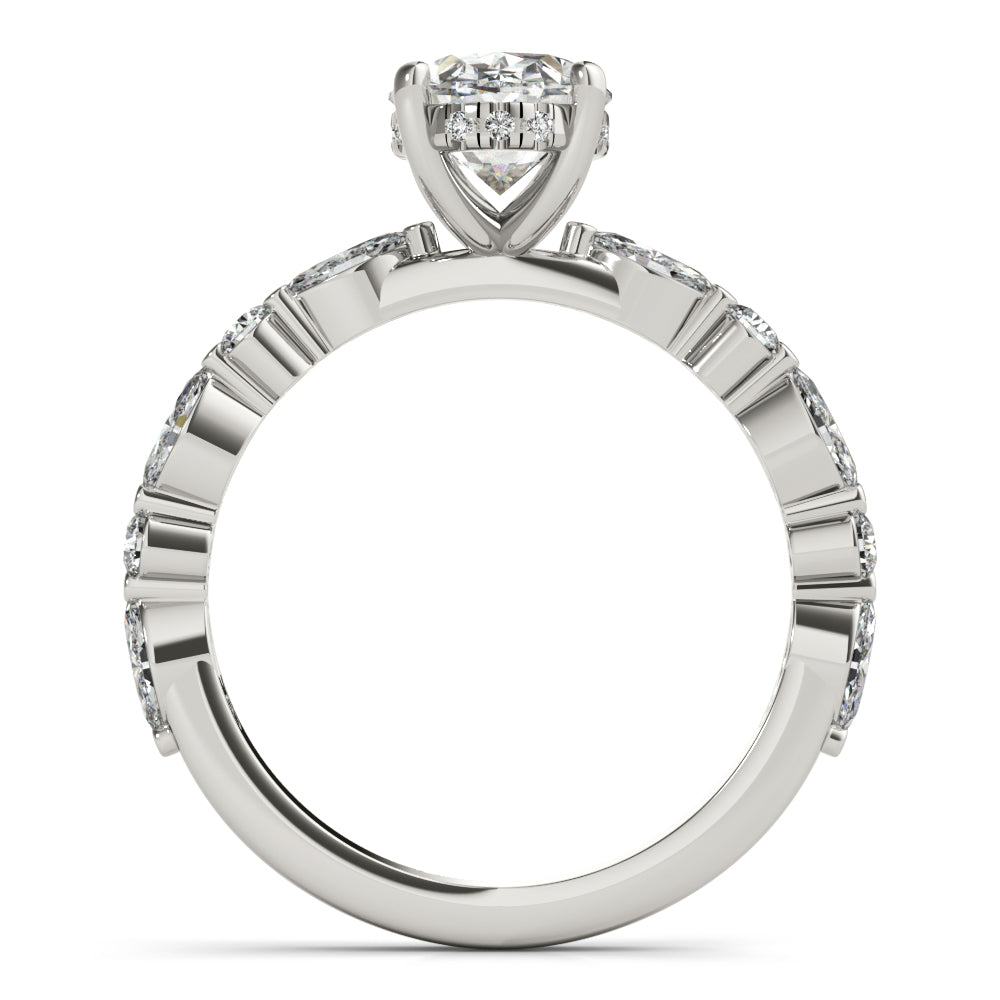 1.50 CT Oval Shaped Moissanite Engagement Ring In Pave Design 4