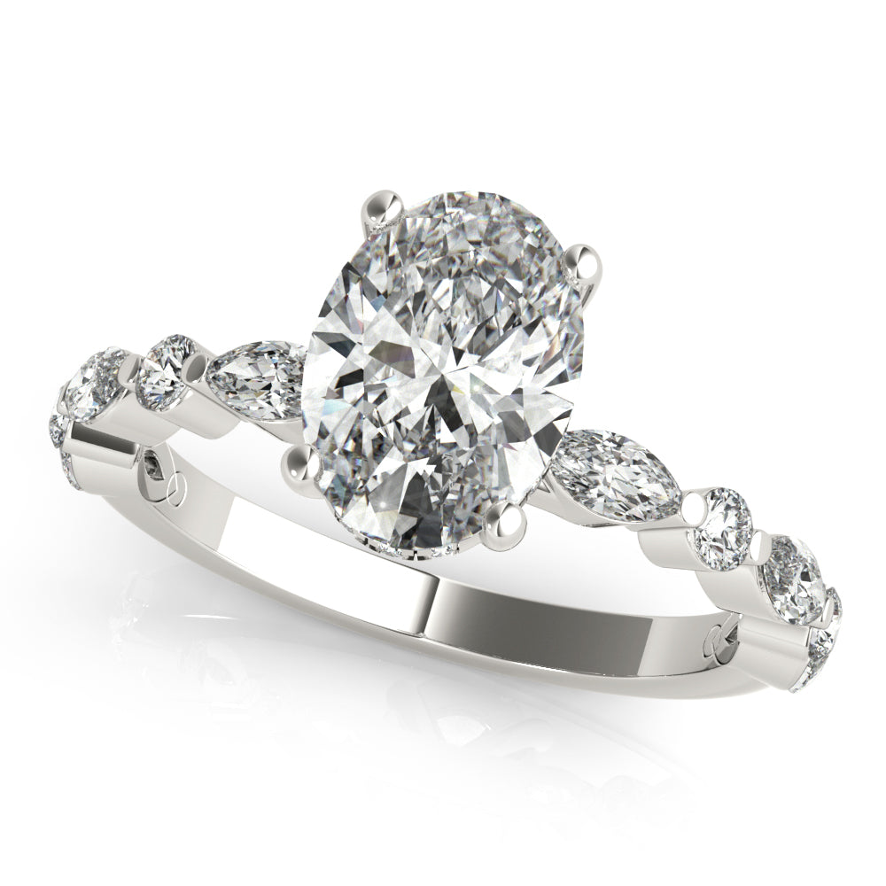 1.50 CT Oval Shaped Moissanite Engagement Ring In Pave Design 2