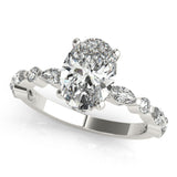 1.50 CT Oval Shaped Moissanite Engagement Ring In Pave Design 2
