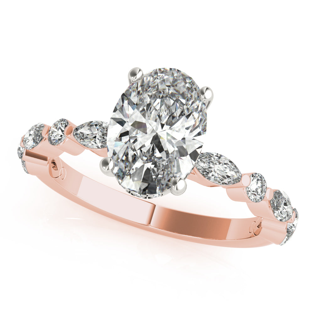 1.50 CT Oval Shaped Moissanite Engagement Ring In Pave Design 13