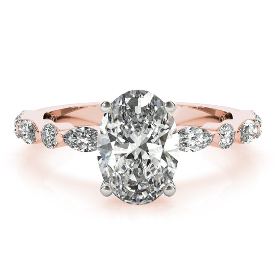 1.50 CT Oval Shaped Moissanite Engagement Ring In Pave Design 11