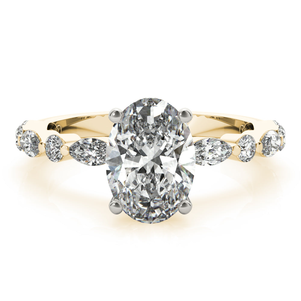 1.50 CT Oval Shaped Moissanite Engagement Ring In Pave Design 6