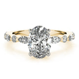 1.50 CT Oval Shaped Moissanite Engagement Ring In Pave Design 6