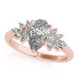 2 CT Pear Shaped Moissanite Engagement Ring In Cluster Design 9