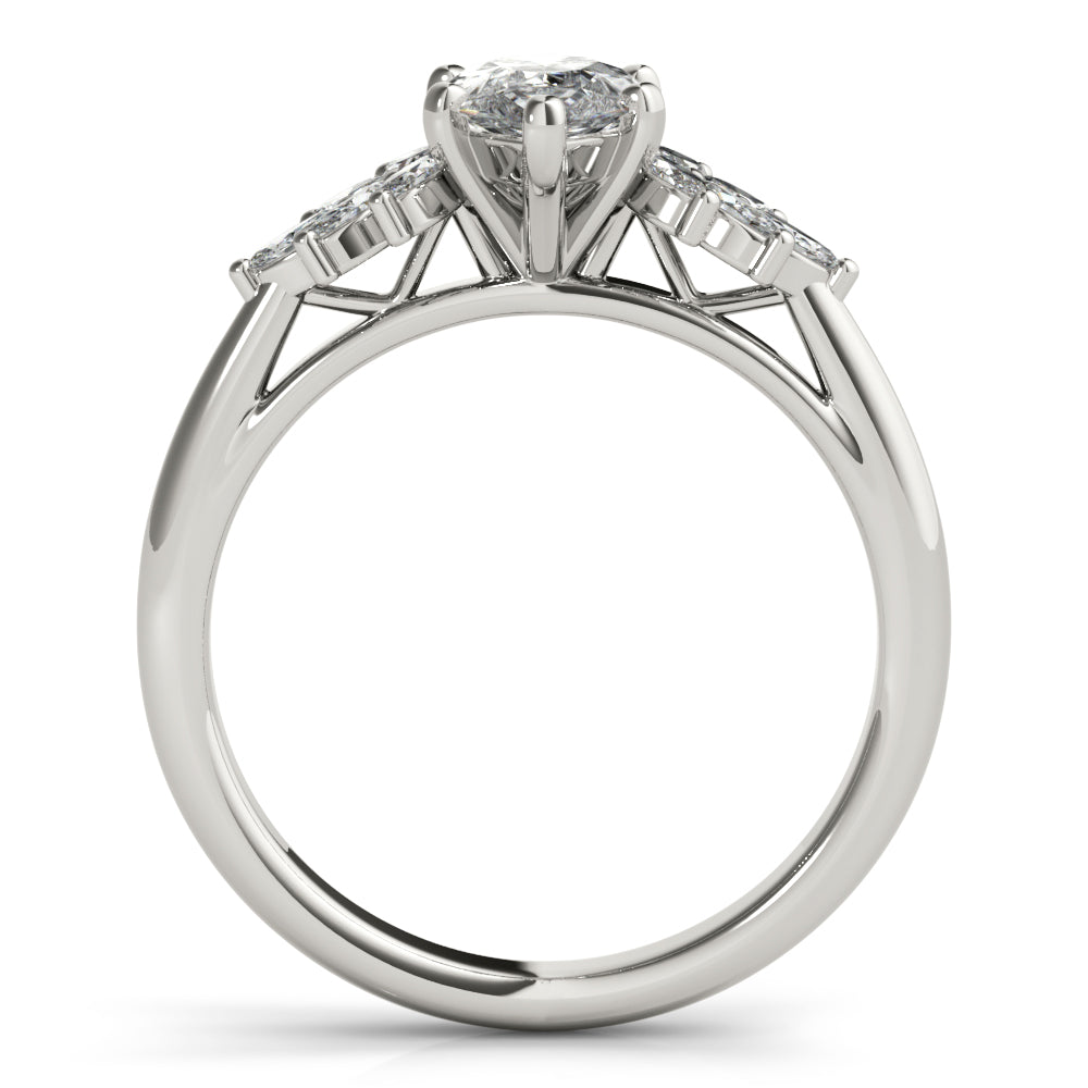 2 CT Pear Shaped Moissanite Engagement Ring In Cluster Design 4