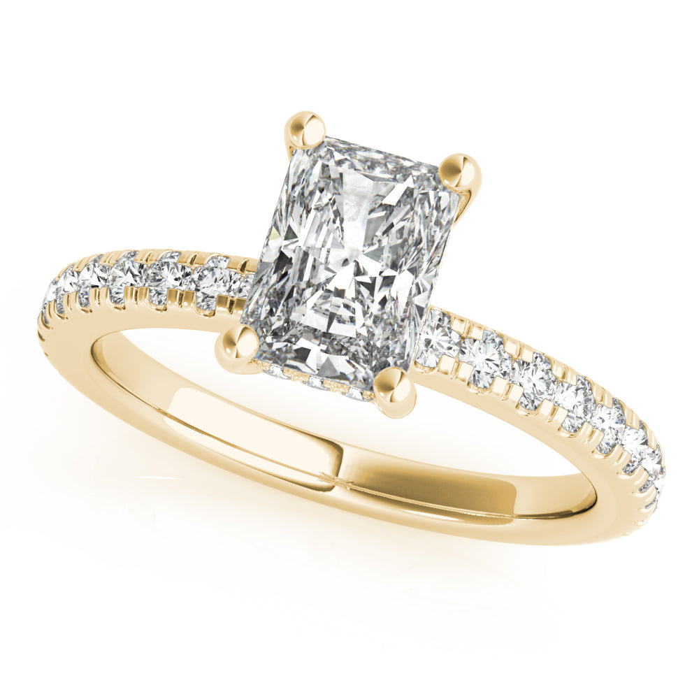 1 CT Radiant Shaped Moissanite Engagement Ring In Halo Design 9