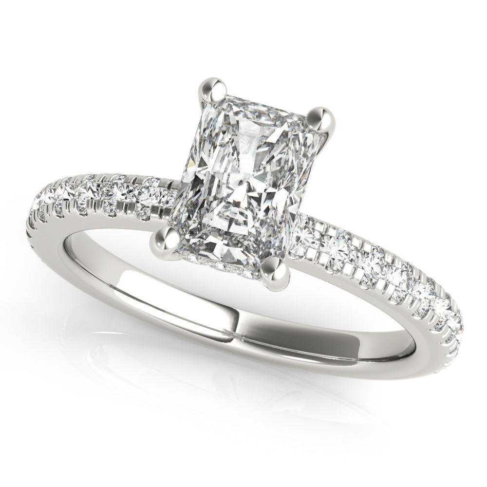 1 CT Radiant Shaped Moissanite Engagement Ring In Halo Design 2
